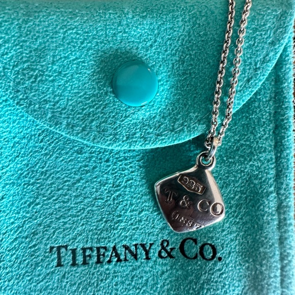 Tiffany & Co. Vintage Square Pendant and Chain - Picture 2 of 3